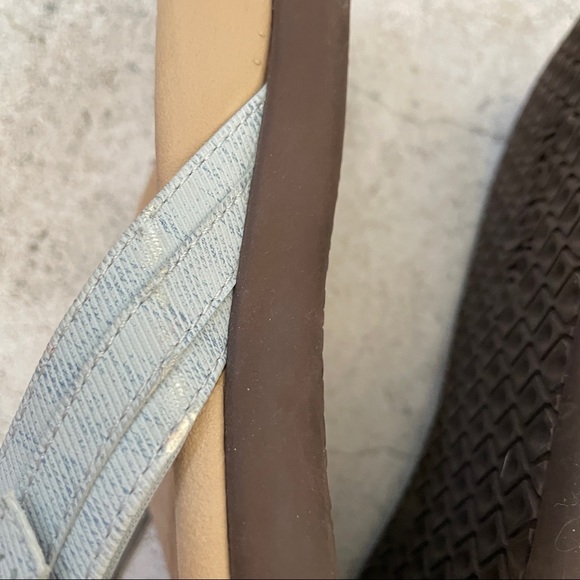 Vionic Tide Patty Flip Flops Sandal Size 10 Light denim & tan Summer Vacation - Picture 8 of 9